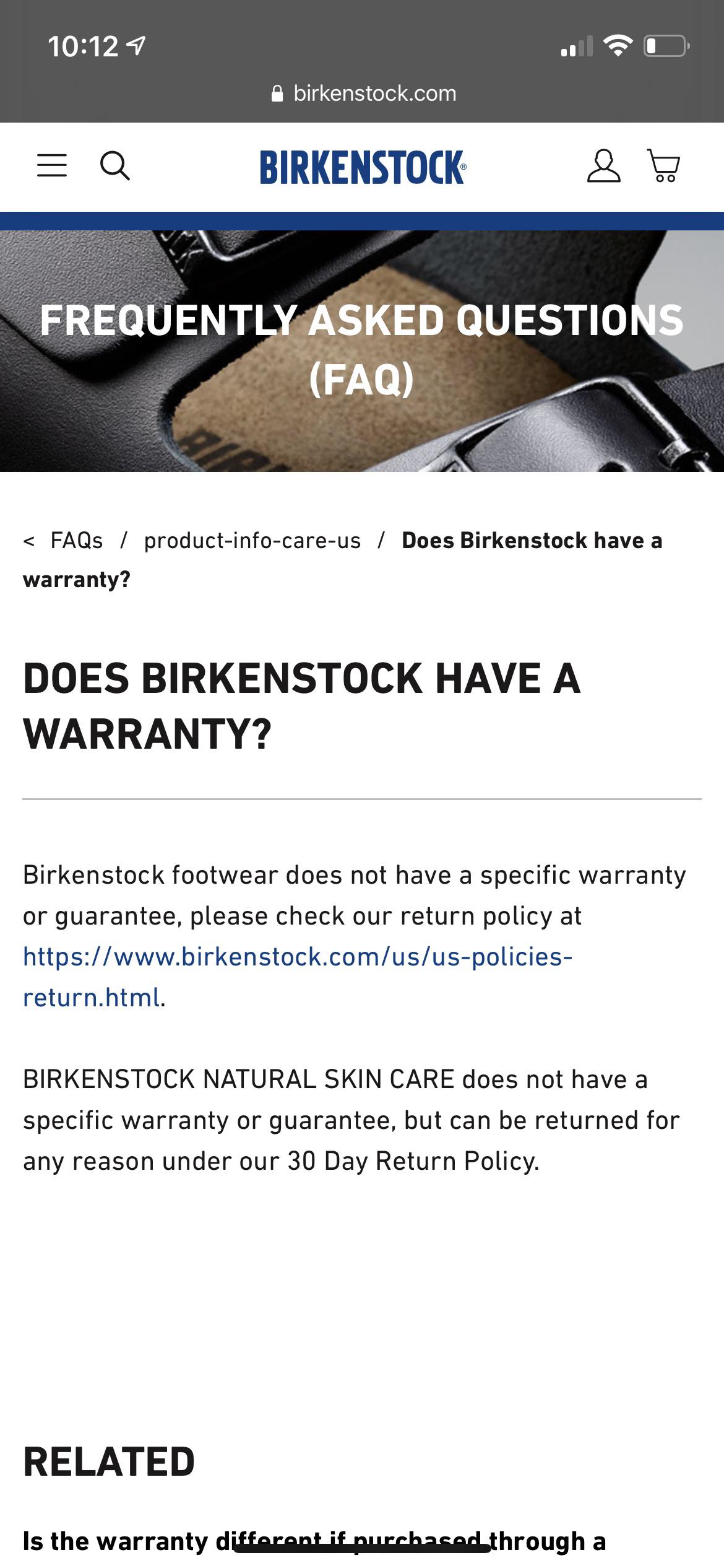 Does Birkenstock Have a Warranty?
