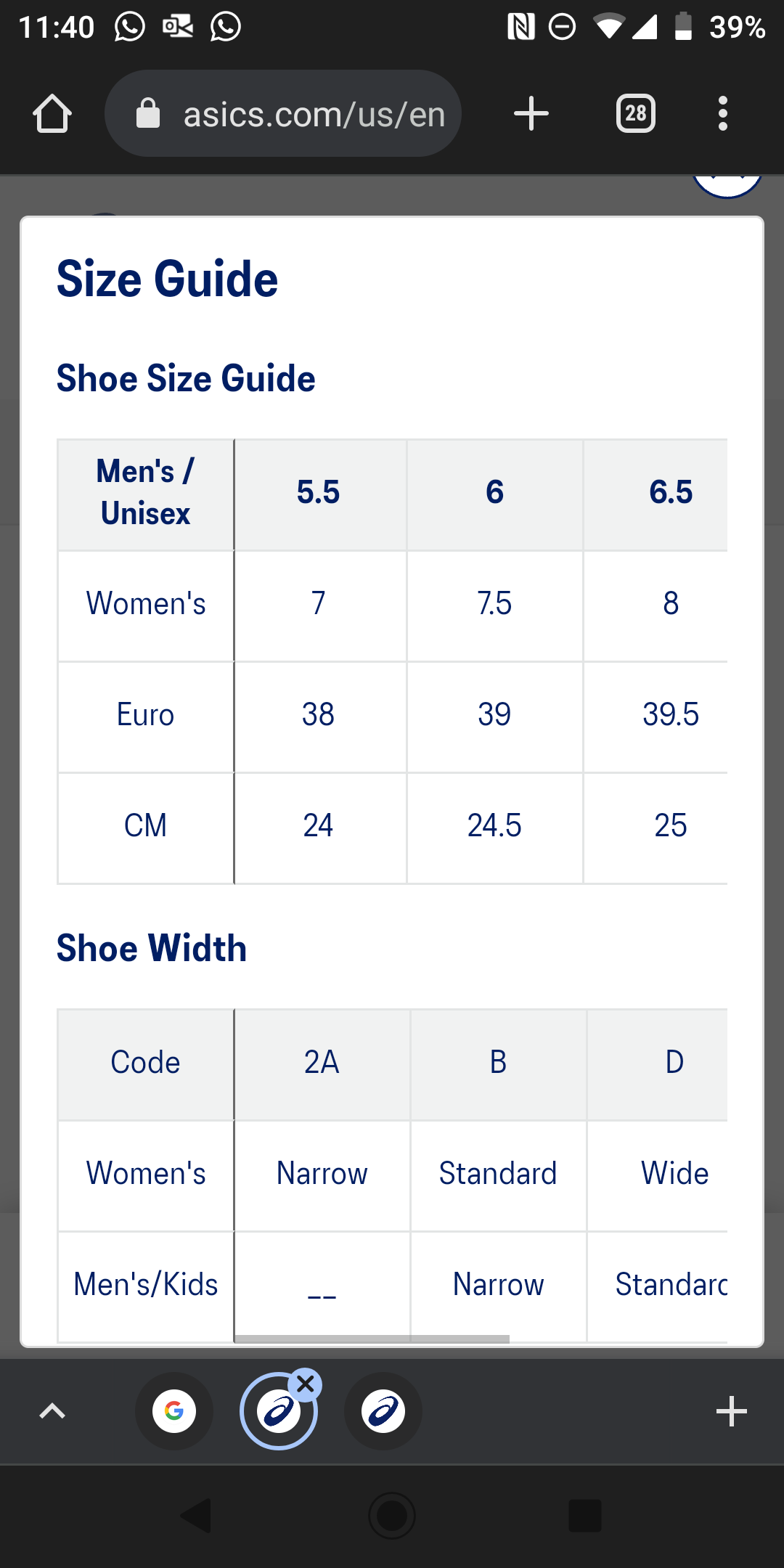 search image 2 Asics Vs New Balance Sizing 2