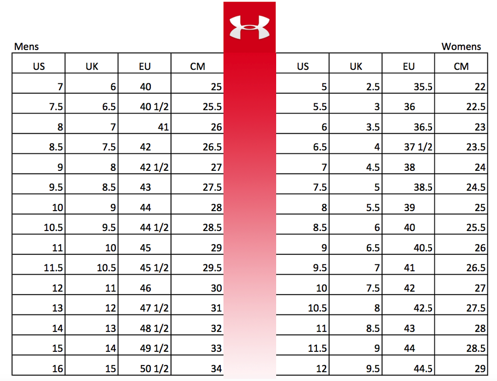 search image 2 Under Armour Vs Nike Sizing 2